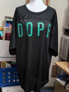 DOPE Black Jersey with Teal Lettering 2015 Spring Line